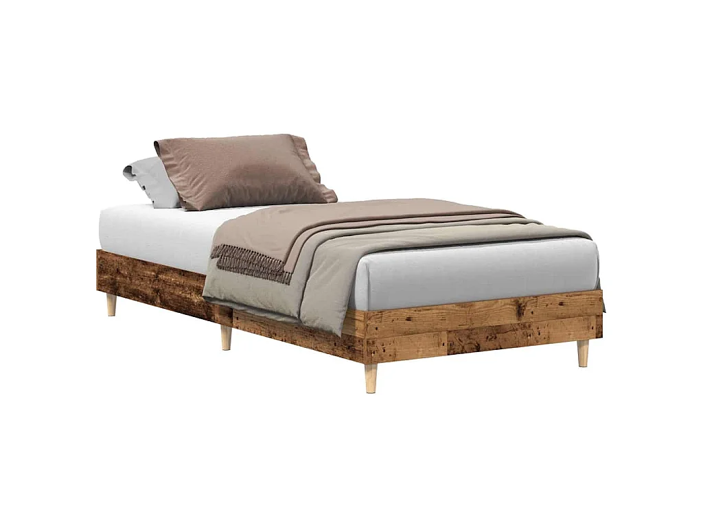 Estructura de cama sin colchón madera vieja 90x190 cm madera