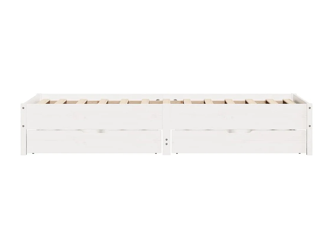 Cadre de lit sans matelas blanc 100x200 cm bois de pin massif