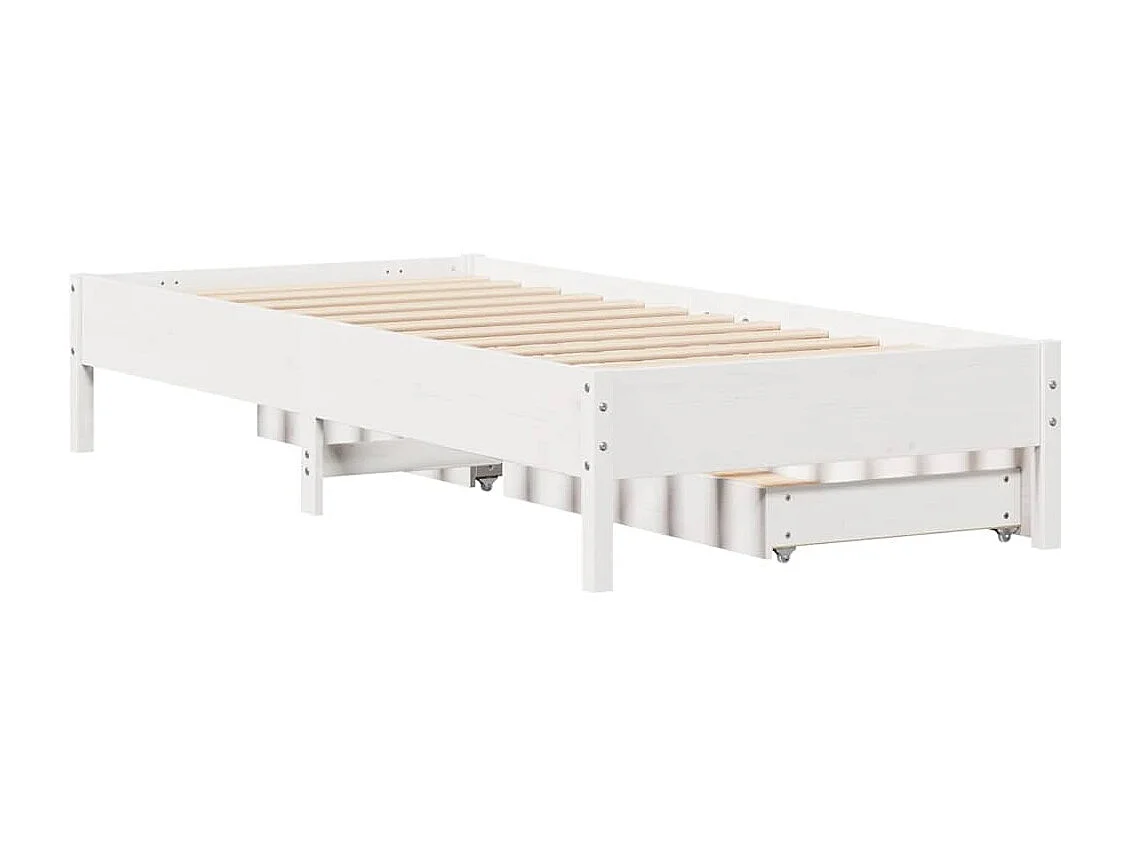 Cadre de lit sans matelas blanc 100x200 cm bois de pin massif