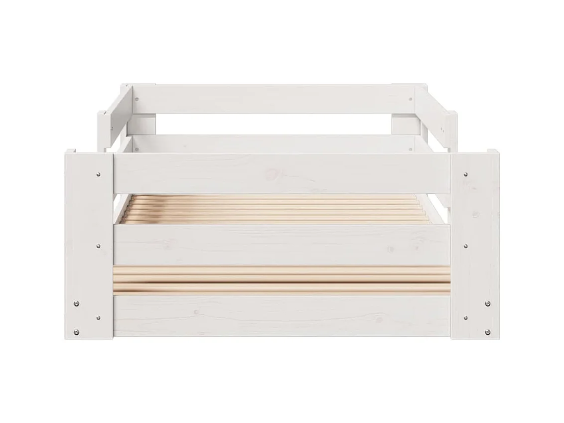 Cadre de lit sans matelas blanc 90x200 cm bois de pin massif