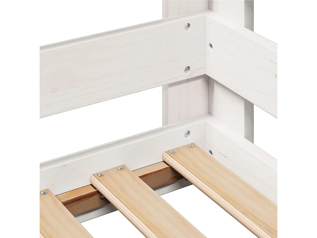 Letto senza Materasso Bianco 90x200 cm Legno Massello di Pino