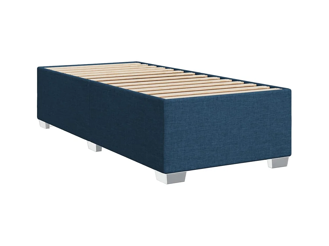 Sommier à lattes de lit avec matelas Bleu 90x200 cm Tissu