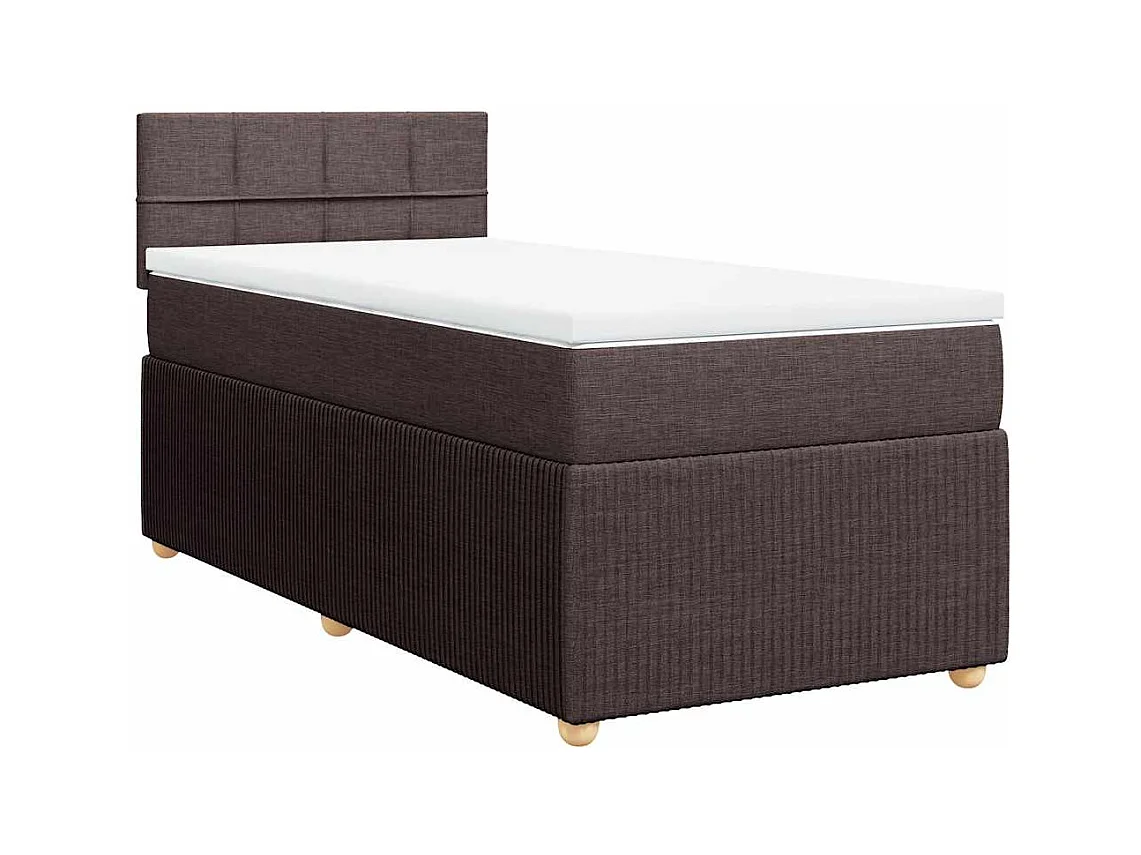 Boxspringbett mit Matratze Dunkelbraun 90x190 cm Stoff