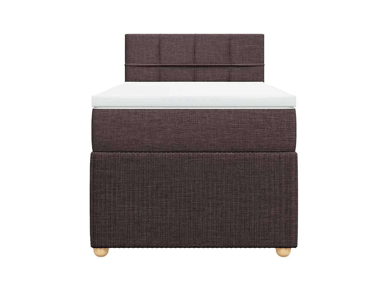 Boxspringbett mit Matratze Dunkelbraun 90x190 cm Stoff