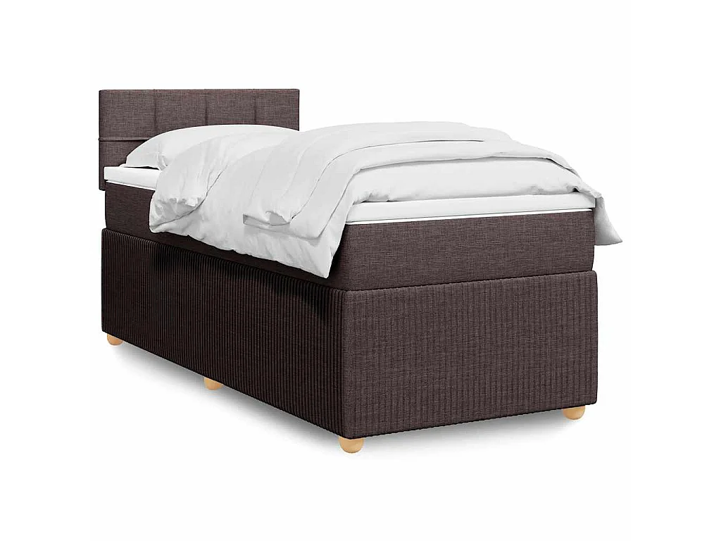 Sommier à lattes de lit avec matelas Marron foncé 90x190 cm