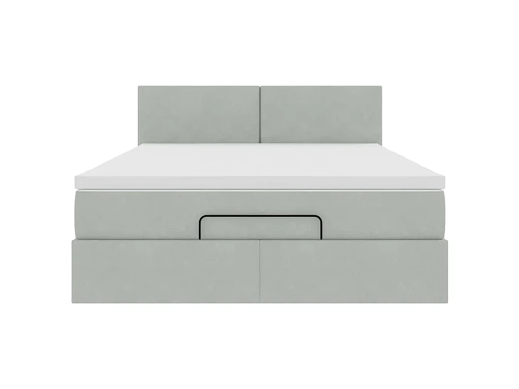 Struttura Letto Pouf con Materasso 140x190 cm Velluto