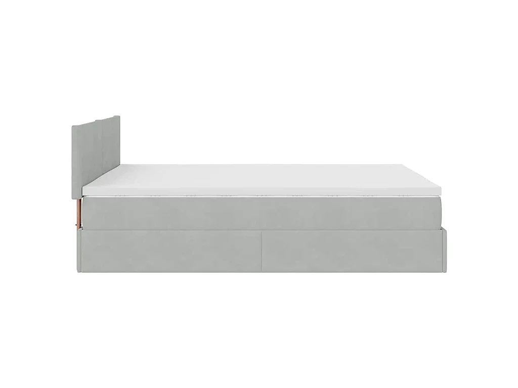 Struttura Letto Pouf con Materasso 140x190 cm Velluto