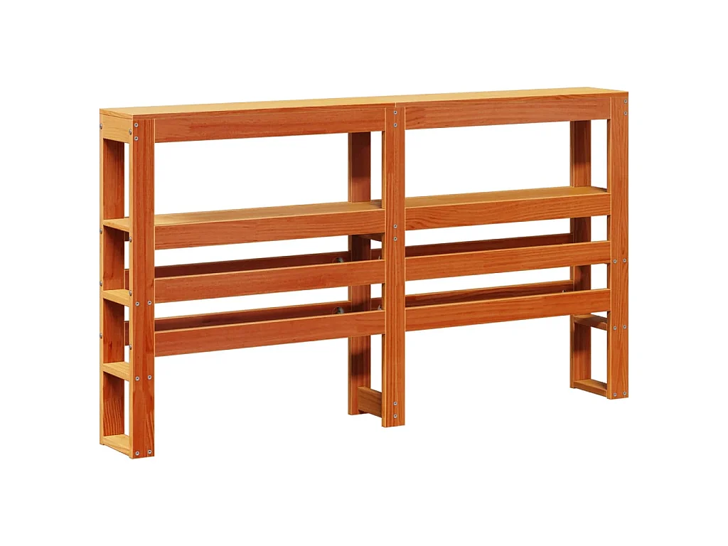Estrutura cama c/ cabeceira 160x200cm pinho maciço castanho-mel