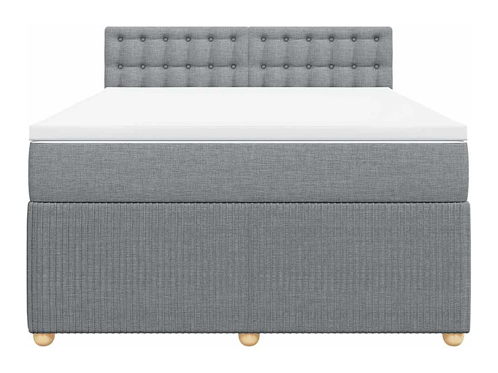 Boxspringbett mit Matratze Hellgrau 140x190 cm Stoff
