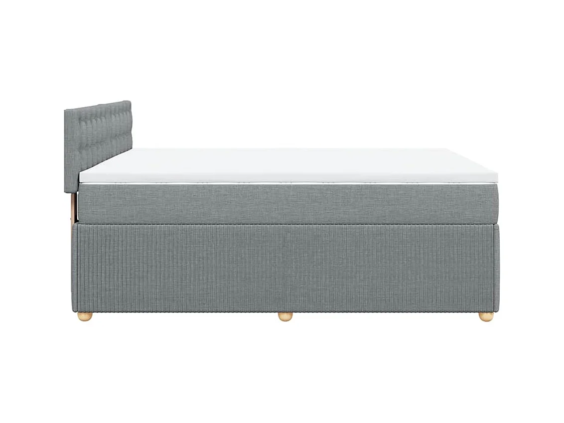 Boxspringbett mit Matratze Hellgrau 140x190 cm Stoff