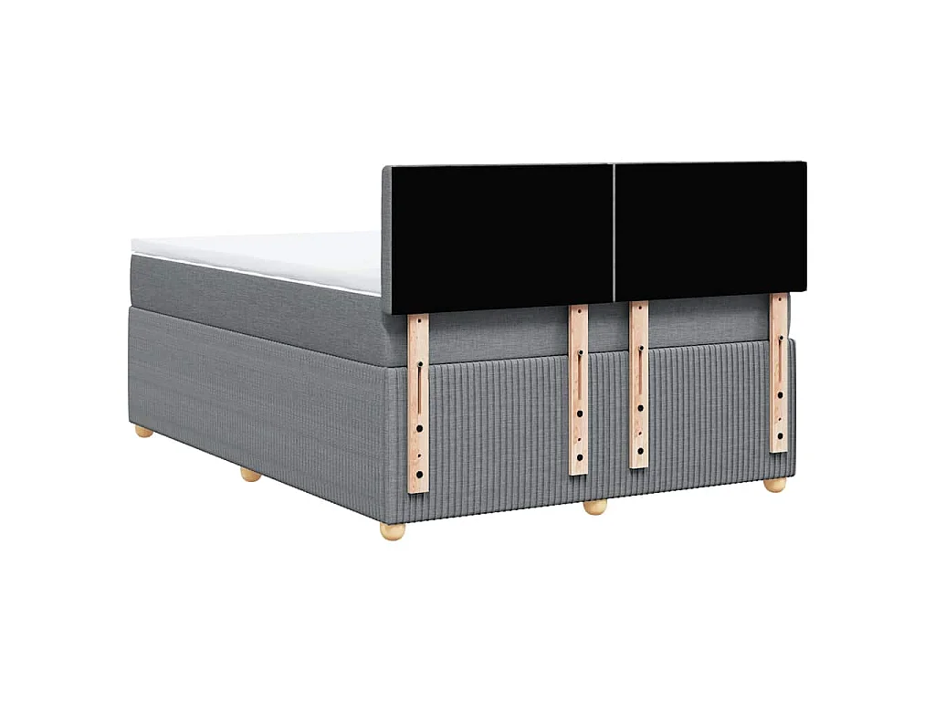 Boxspringbett mit Matratze Hellgrau 140x190 cm Stoff
