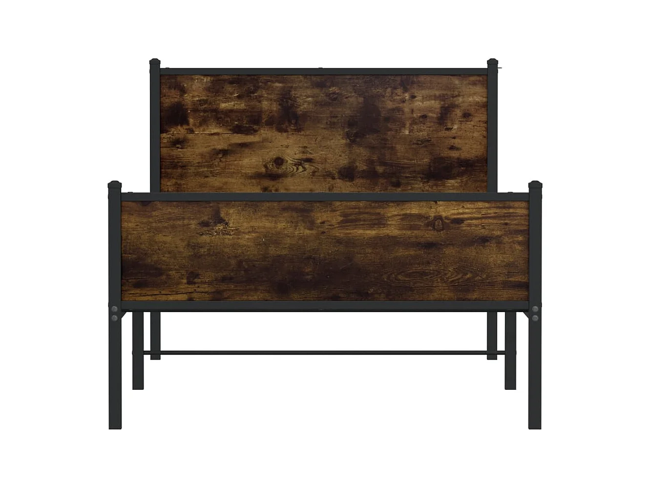 Cadre de lit en métal sans matelas chêne fumé 100x190 cm