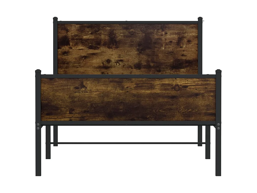 Bedframe zonder matras metaal gerookt eikenkleurig 100x190 cm