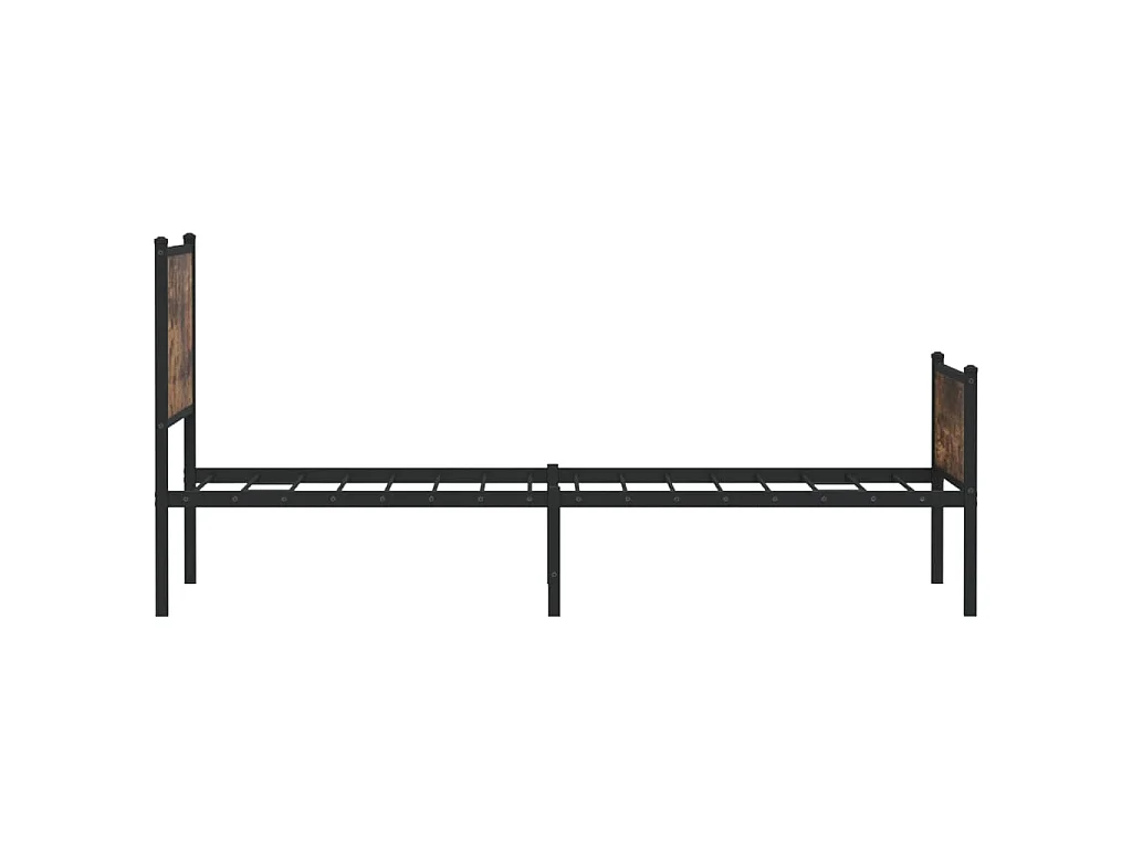Bedframe zonder matras metaal gerookt eikenkleurig 100x190 cm