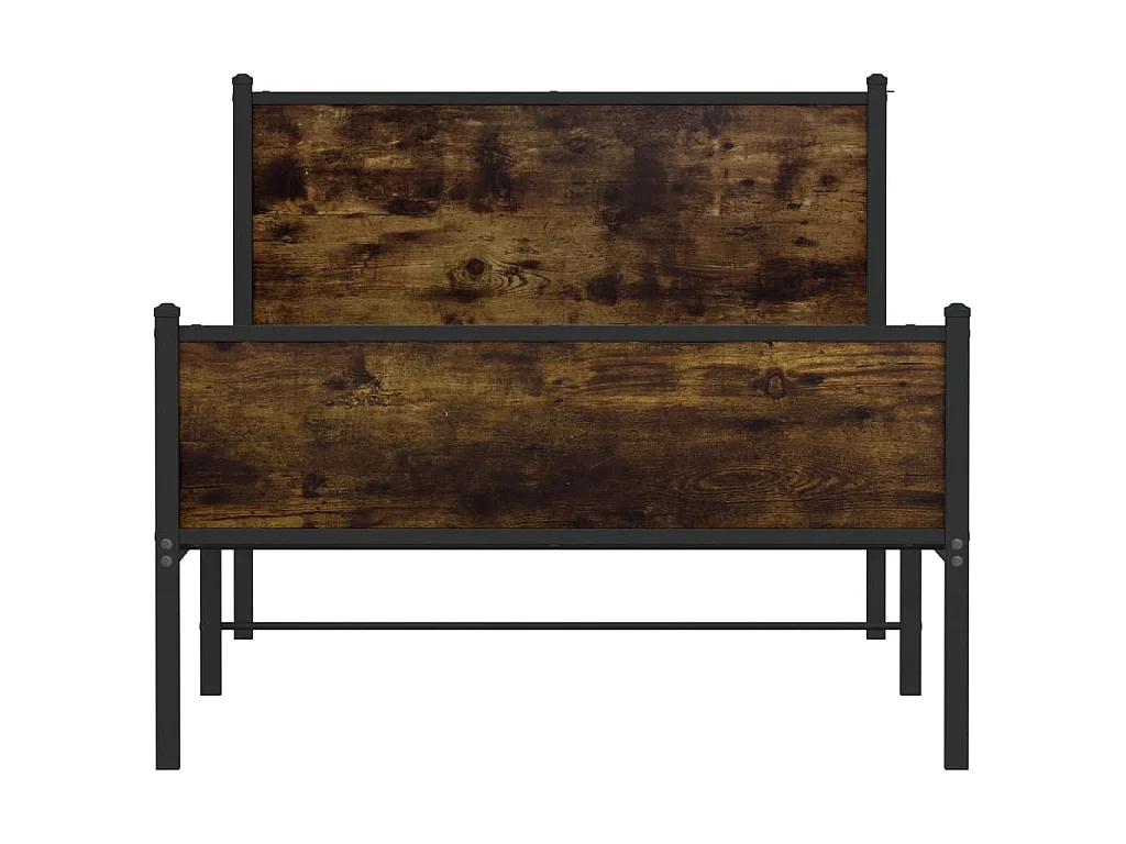 Bedframe zonder matras metaal gerookt eikenkleurig 100x190 cm