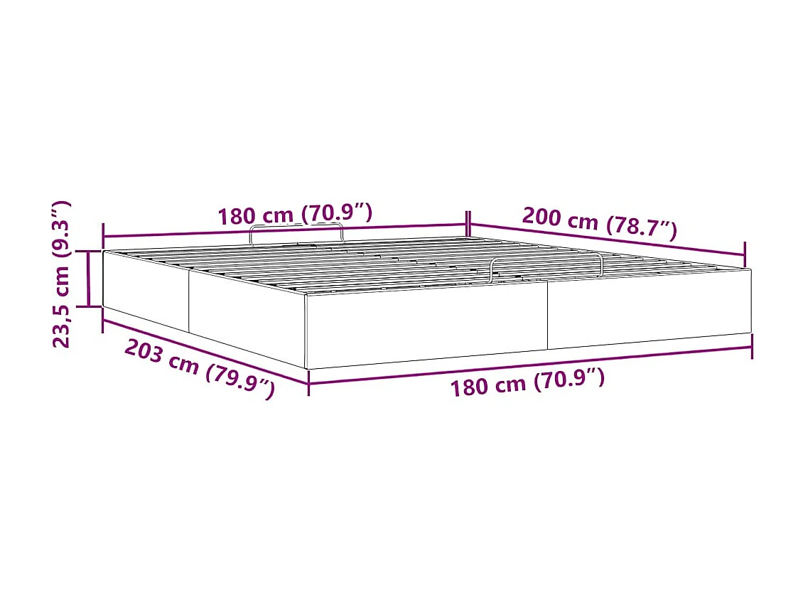 Bedframe zonder matras 180x200 cm stof lichtgrijs