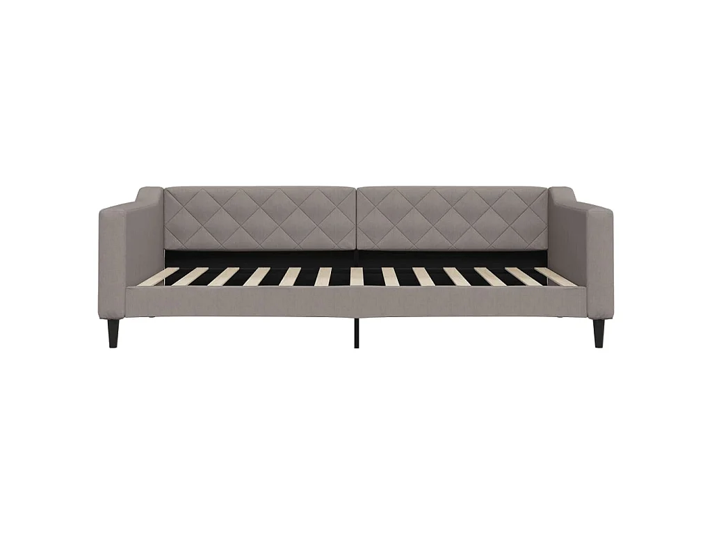 Lit de jour avec matelas taupe 100x200 cm tissu