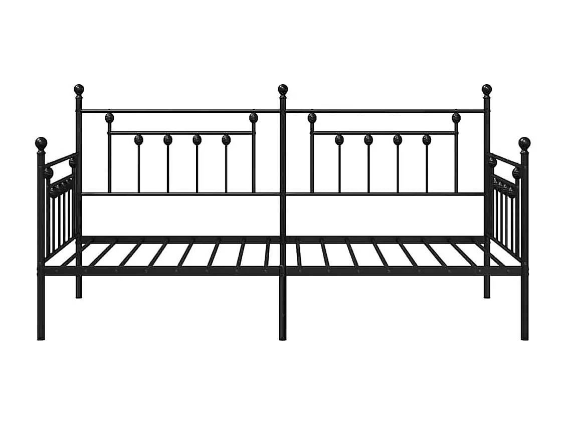 Struttura per letto di giorno Nero 90 x 190 cm Acciaio
