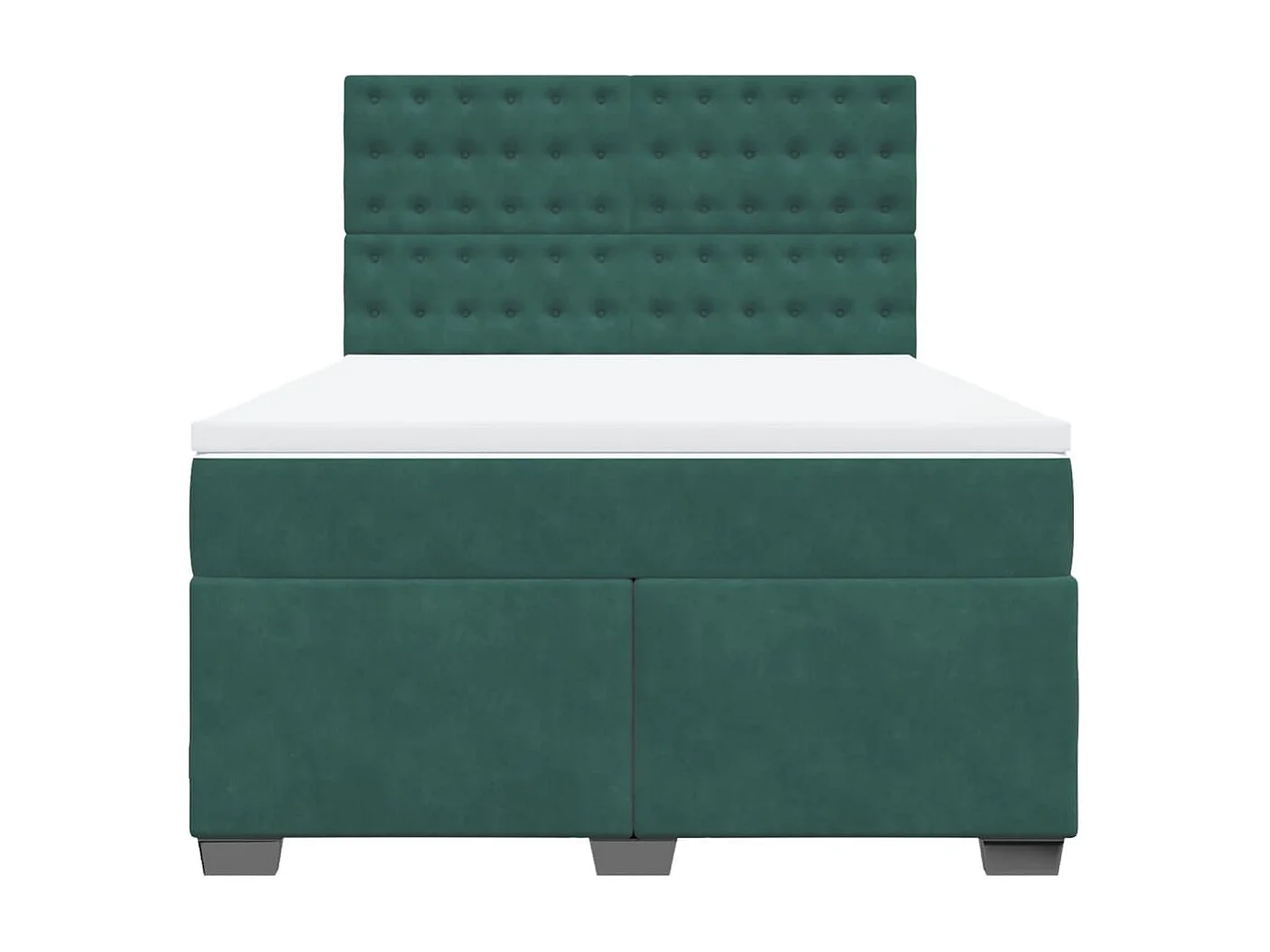 Giroletto a Molle con Materasso Verde Scuro 140x190 cm Velluto