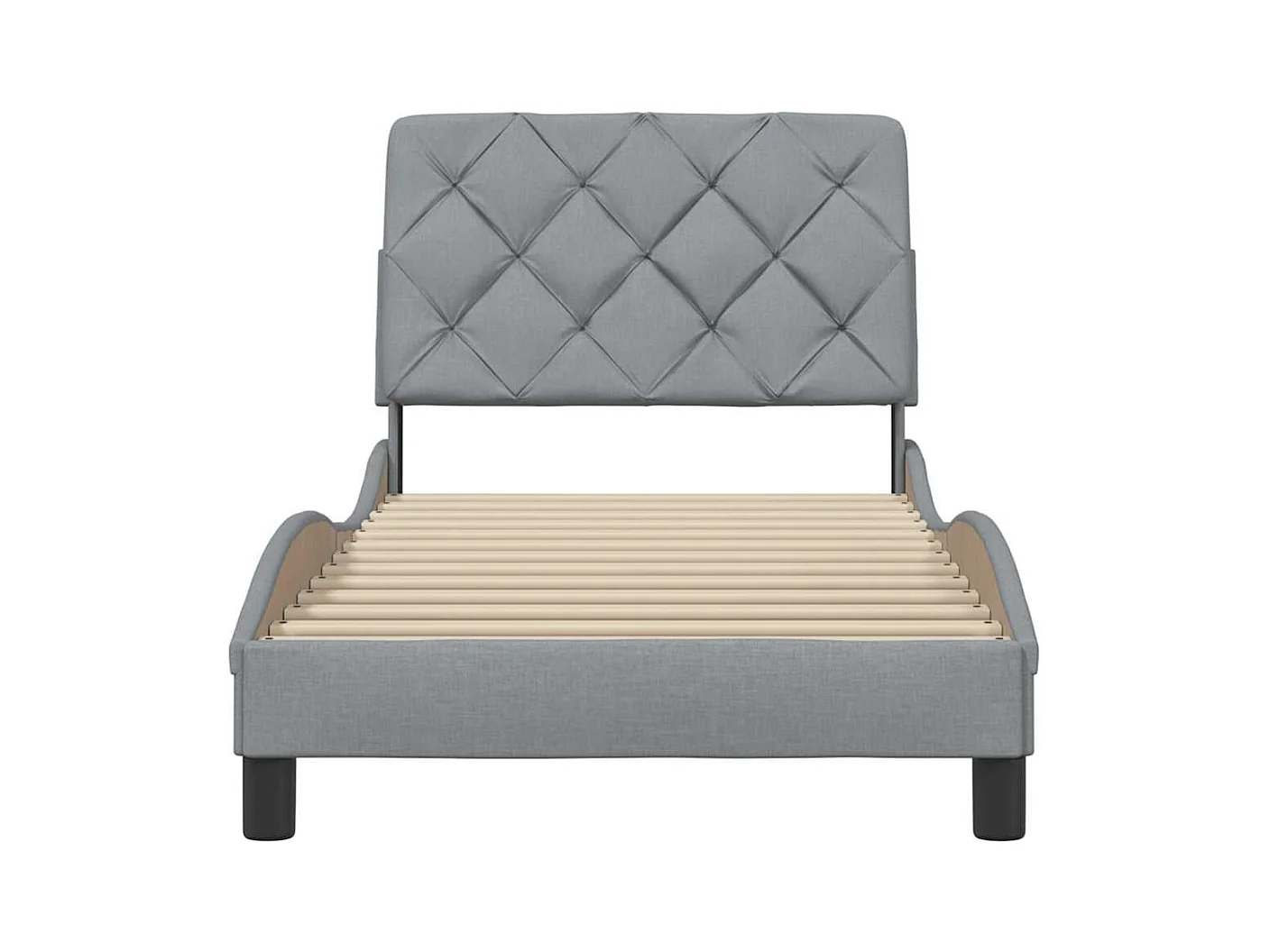 Bedframe zonder matras 90x200 cm stof lichtgrijs