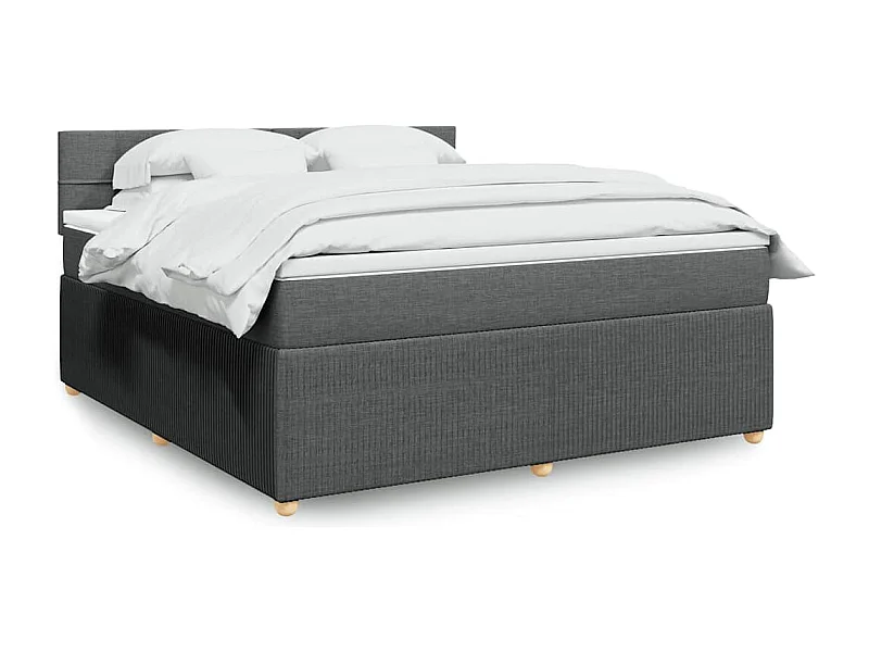 Boxspringbett mit Matratze Dunkelgrau 180x200 cm Stoff