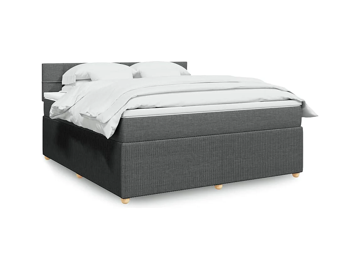 Boxspringbett mit Matratze Dunkelgrau 180x200 cm Stoff