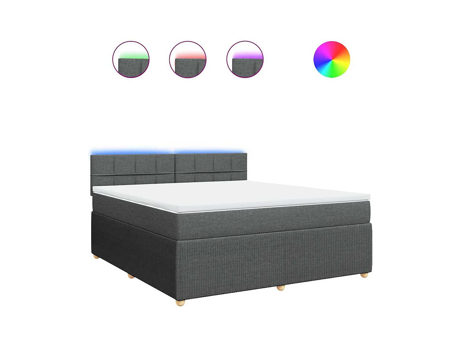 Boxspringbett mit Matratze Dunkelgrau 180x200 cm Stoff