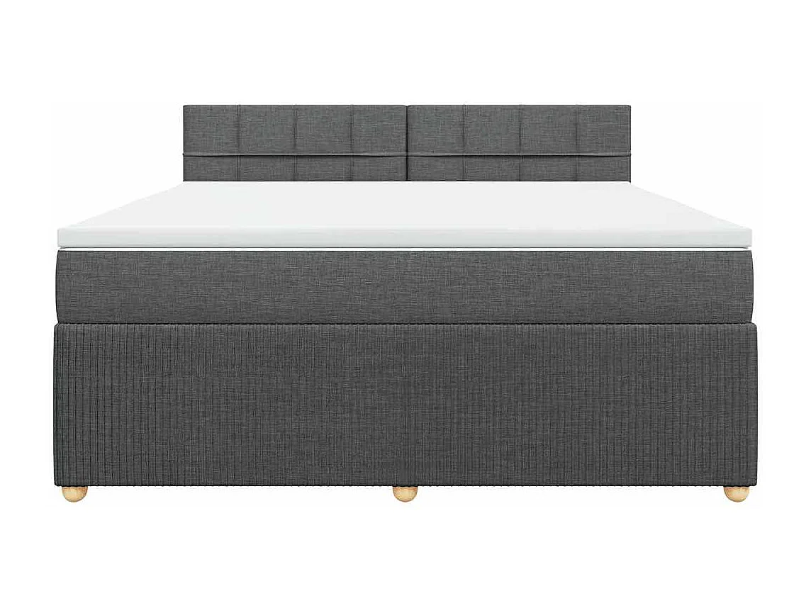 Boxspringbett mit Matratze Dunkelgrau 180x200 cm Stoff