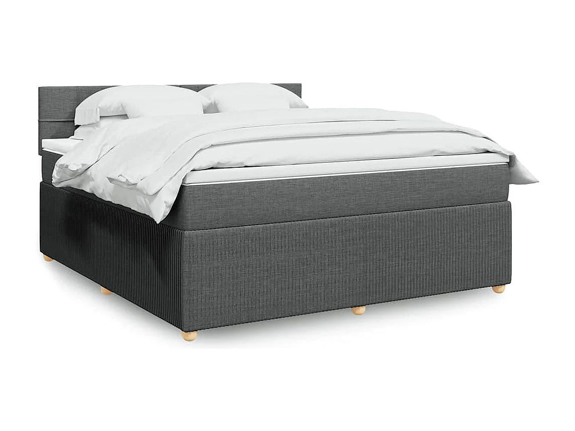 Boxspringbett mit Matratze Dunkelgrau 180x200 cm Stoff