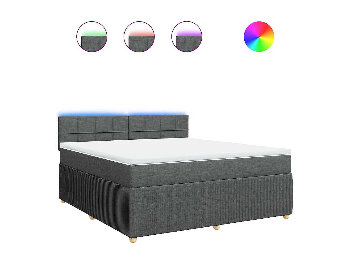 Boxspringbett mit Matratze Dunkelgrau 180x200 cm Stoff