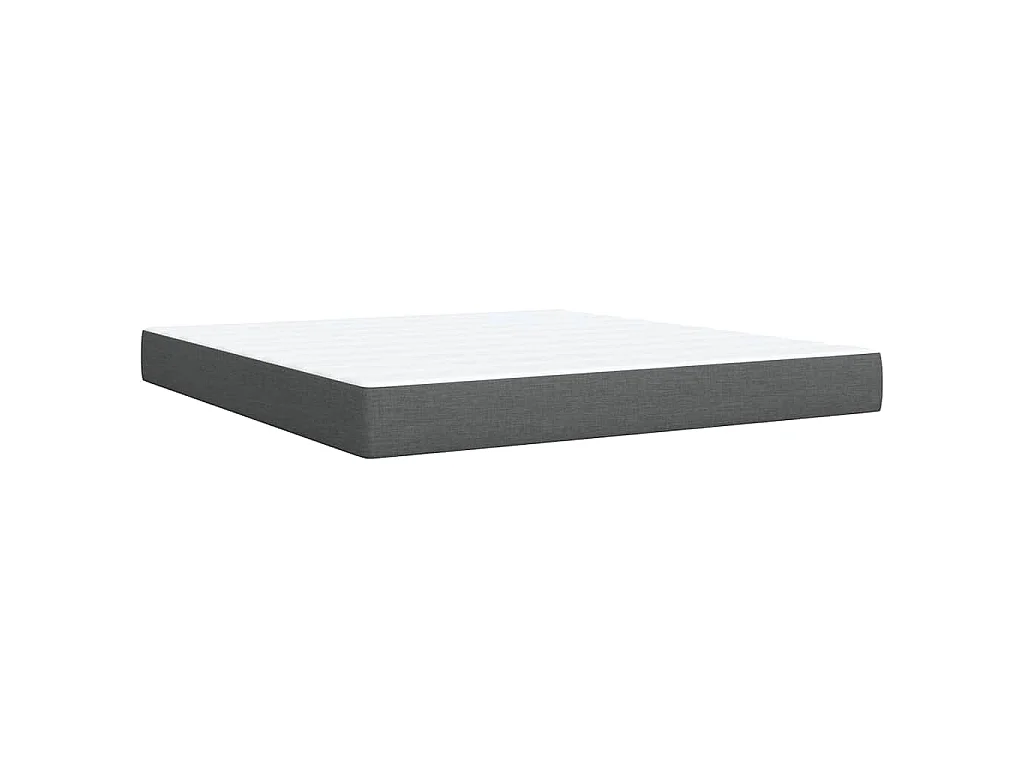 Cama box spring con colchón tela gris oscuro 180x200 cm