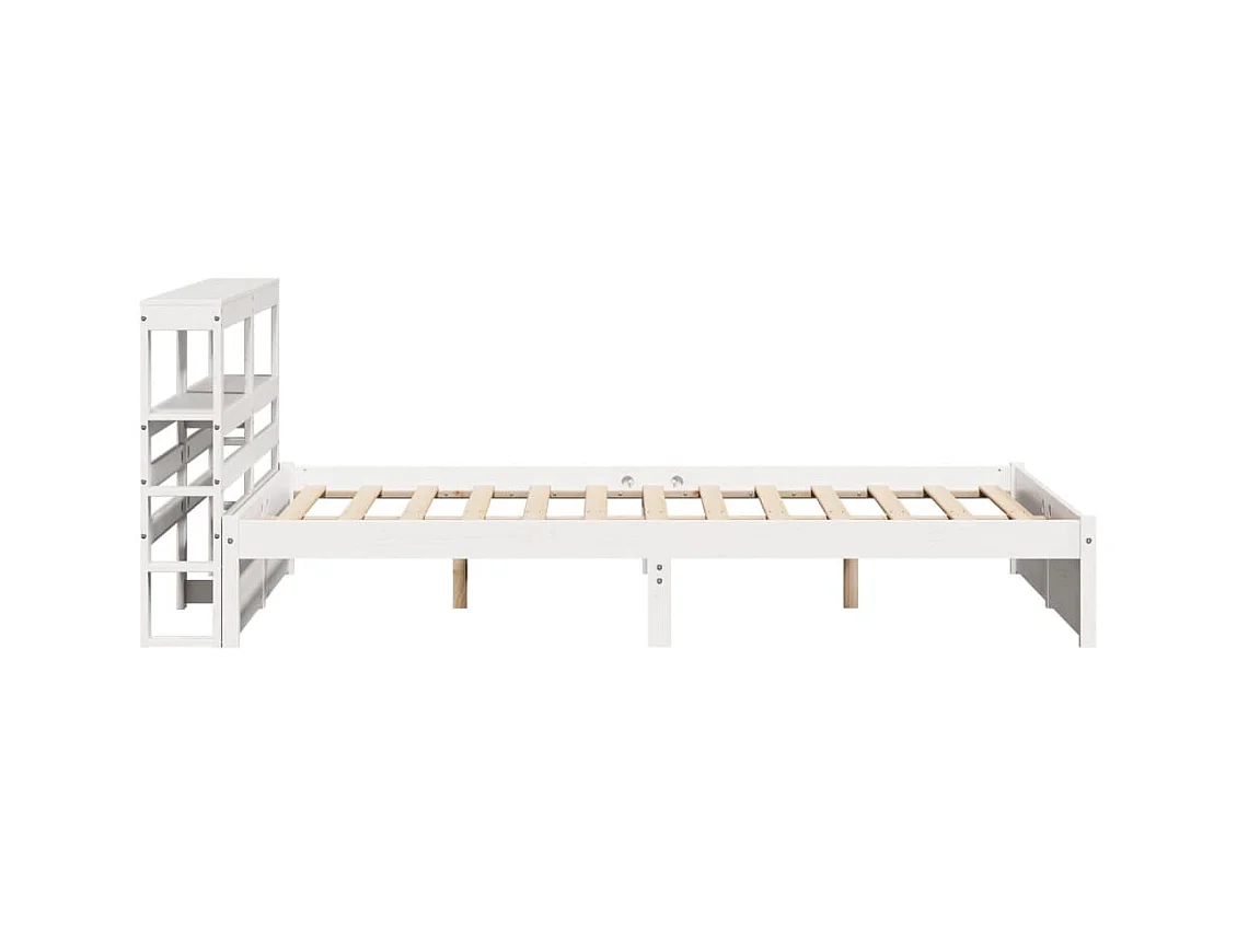 Cadre de lit avec tête de lit sans matelas blanc 140x200 cm