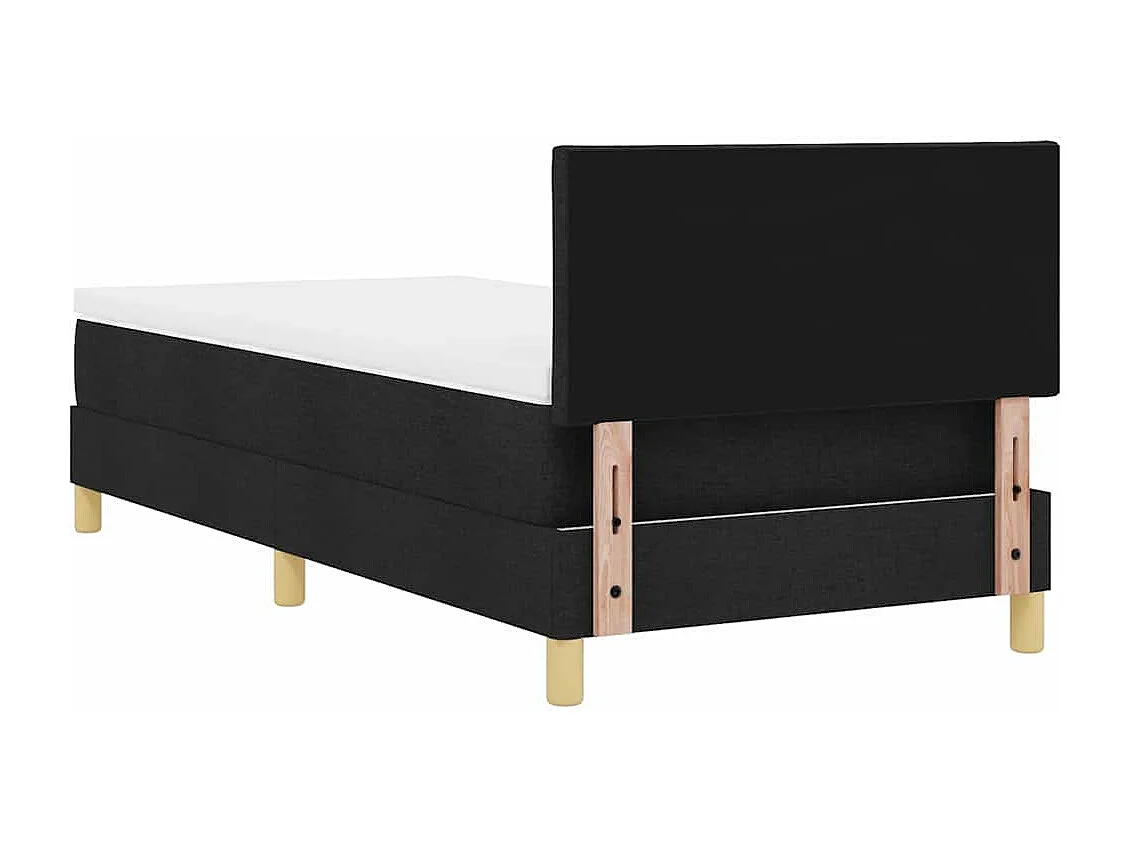 Boxspringbett mit Kissen mit Kopfteil Schwarz 90 x 200 cm Stoff