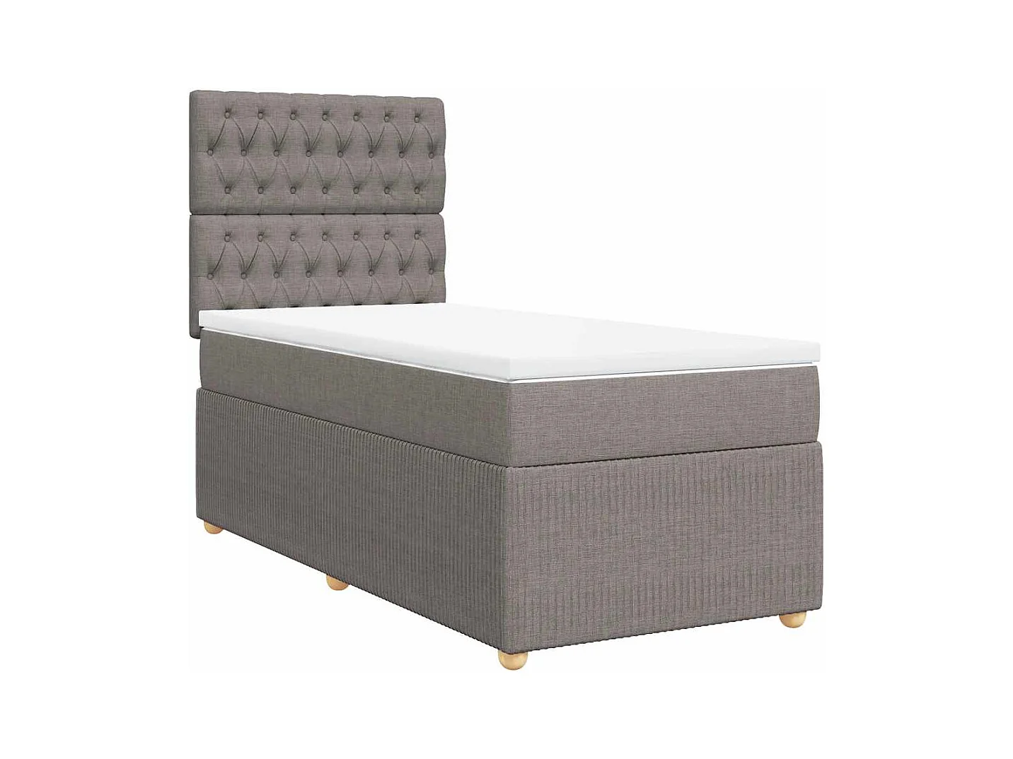 Sommier à lattes de lit avec matelas Taupe 90x190 cm Tissu