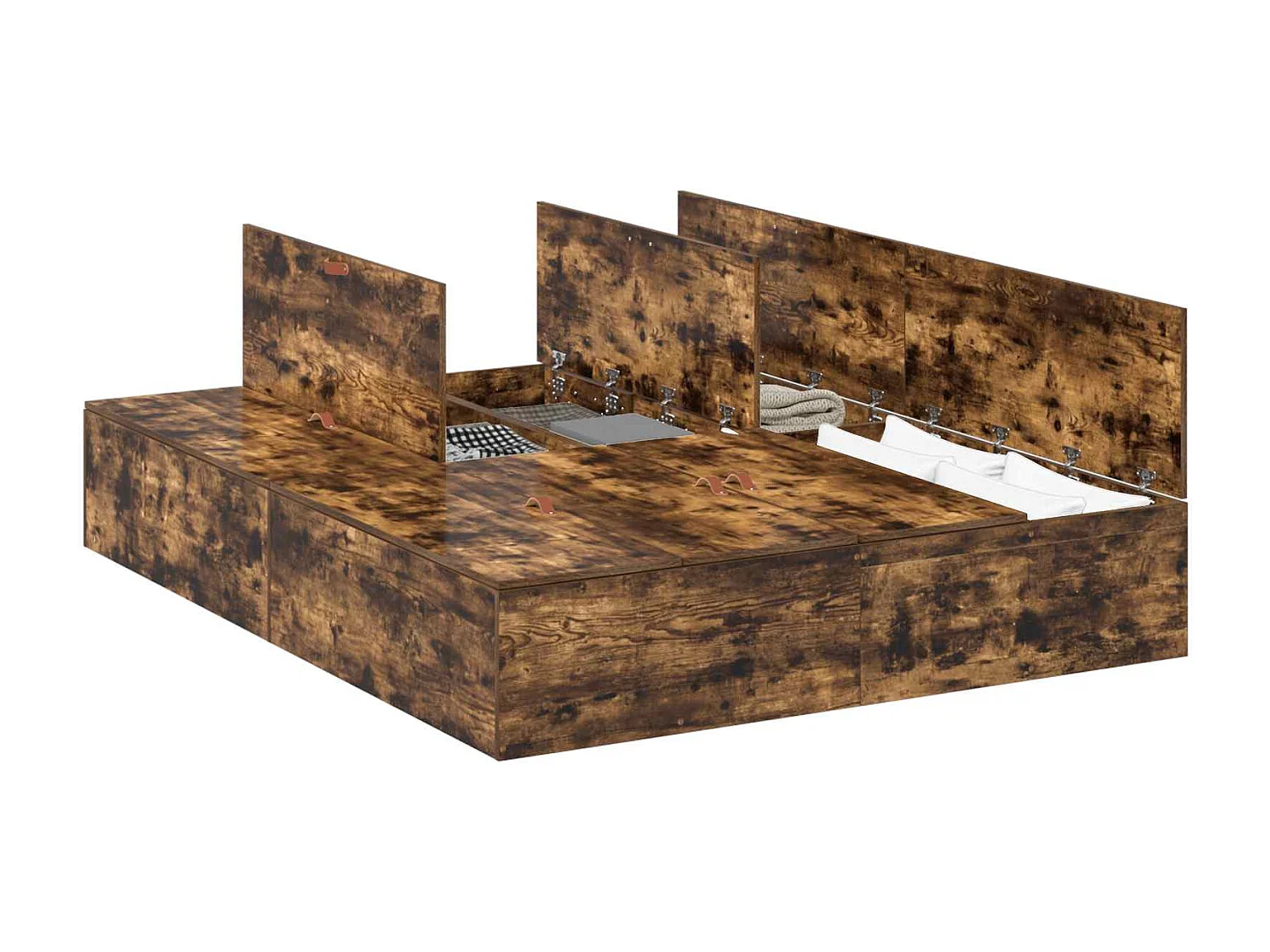 Cadre de lit Chêne fumé 140 x 190 cm Bois d'ingénierie