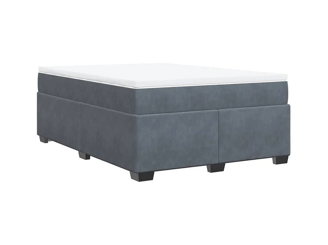 Sommier à lattes de lit et matelas Gris foncé 140x190cm Velours