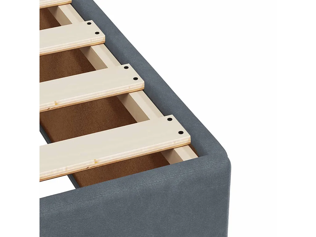 Cama box spring con colchón terciopelo gris oscuro 140x190 cm