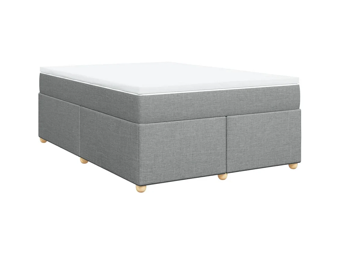 Sommier à lattes de lit avec matelas Gris clair 140x190cm Tissu