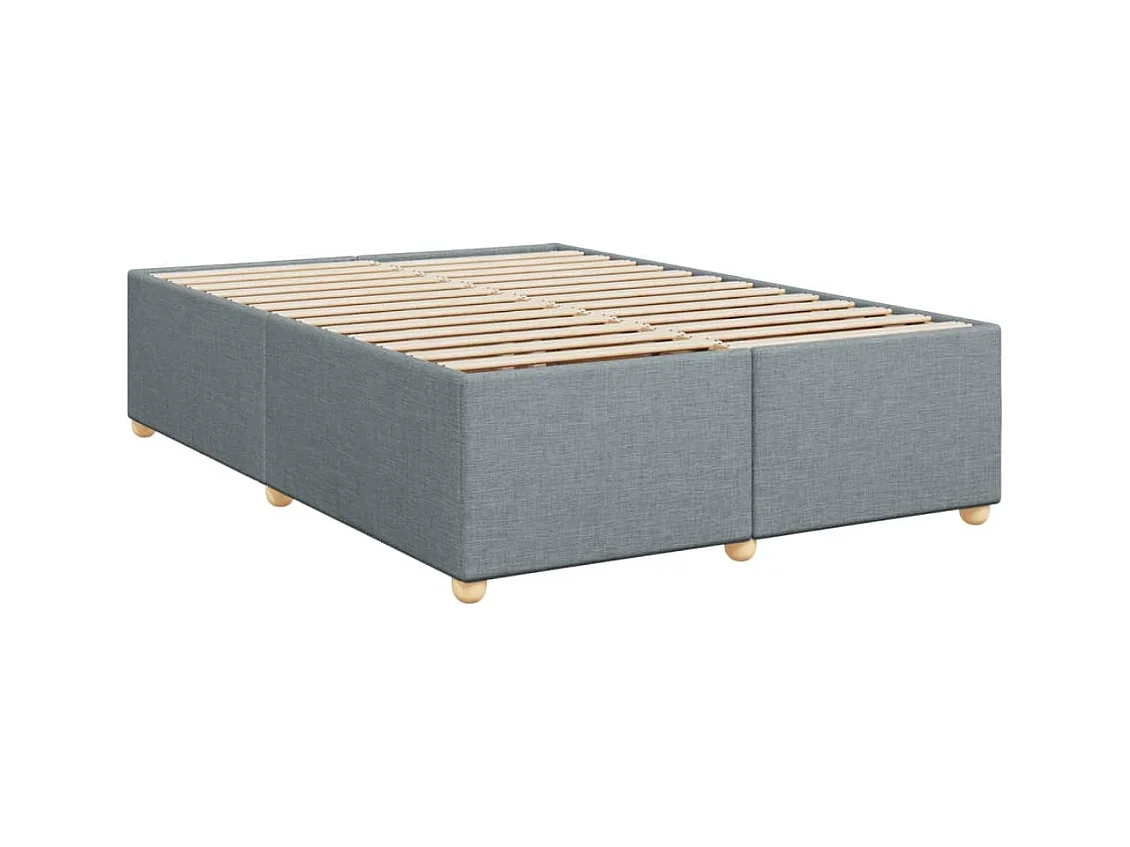 Sommier à lattes de lit avec matelas Gris clair 140x190cm Tissu