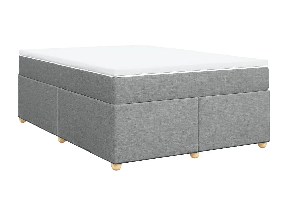 Boxspringbett mit Matratze Hellgrau 140x190 cm Stoff
