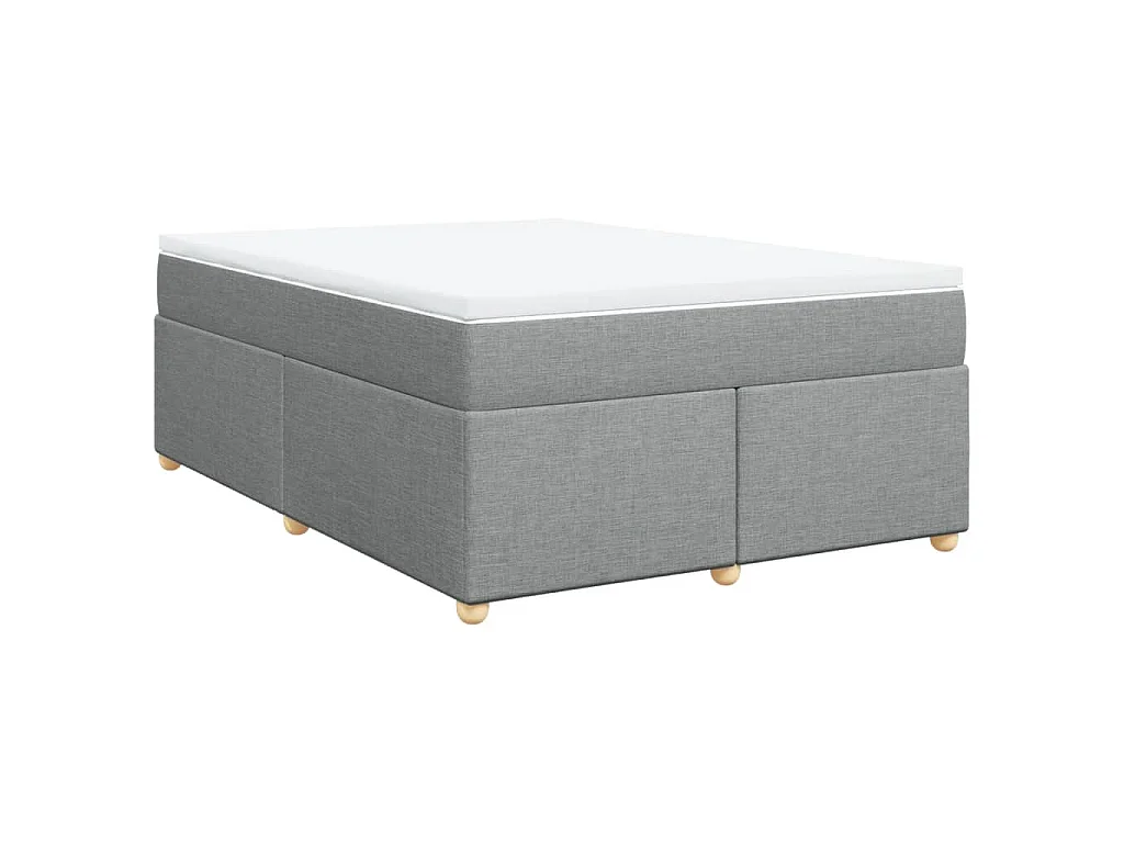 Boxspring met matras stof lichtgrijs 140x190 cm