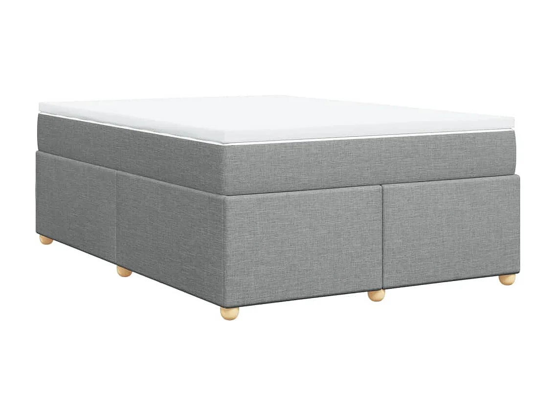 Boxspring met matras stof lichtgrijs 140x190 cm