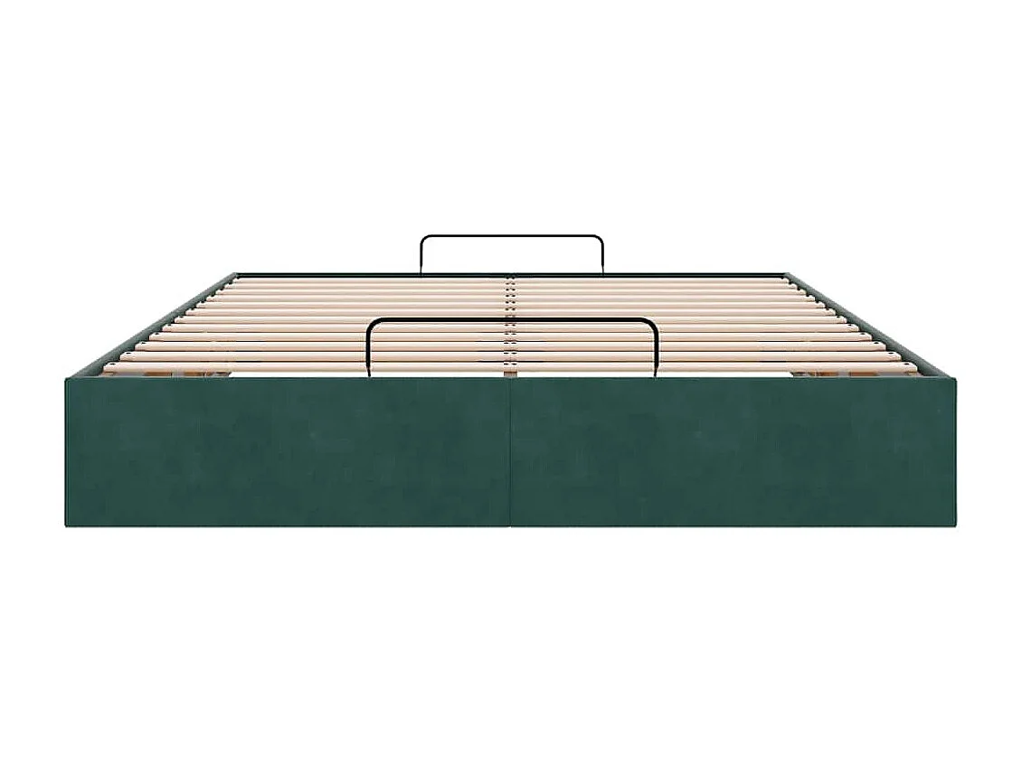 Ottoman bedframe zonder matras 140x200 cm fluweel donkergroen
