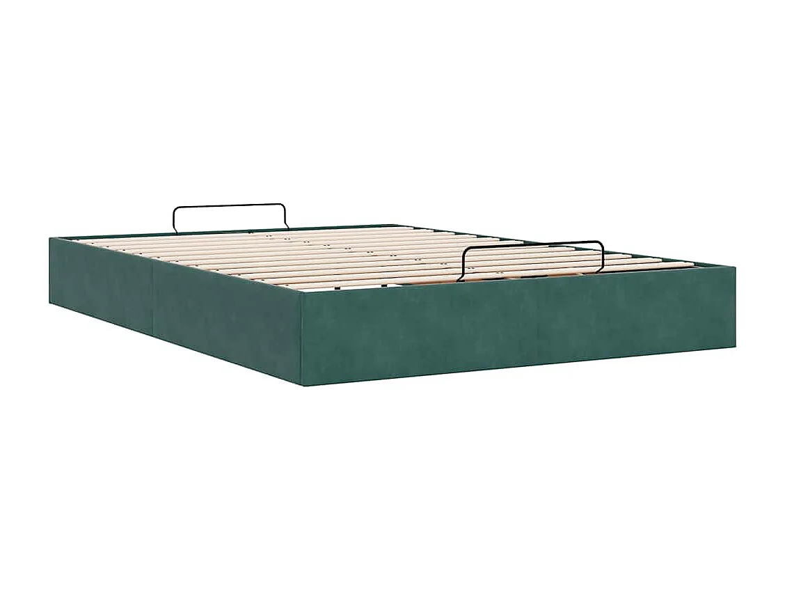 Ottoman bedframe zonder matras 140x200 cm fluweel donkergroen