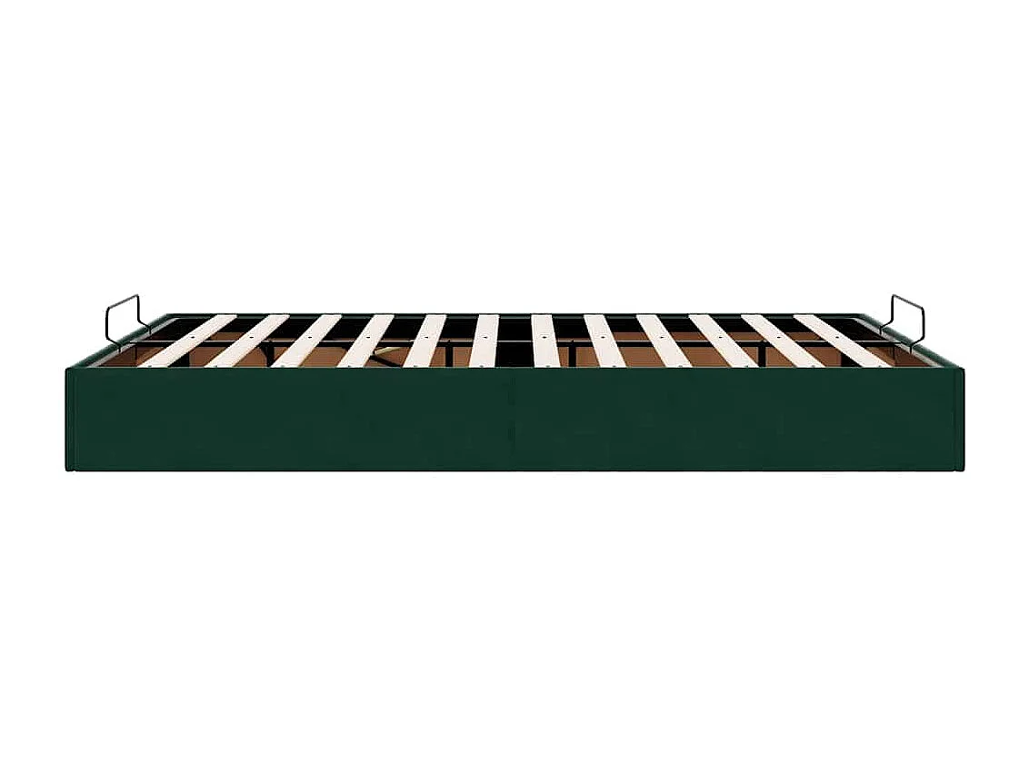 Cadre de lit ottoman sans matelas vert foncé 140x200 cm velours