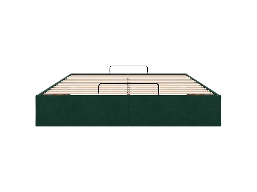 Estructura de cama otomana sin colchón verde oscuro 140x200 cm