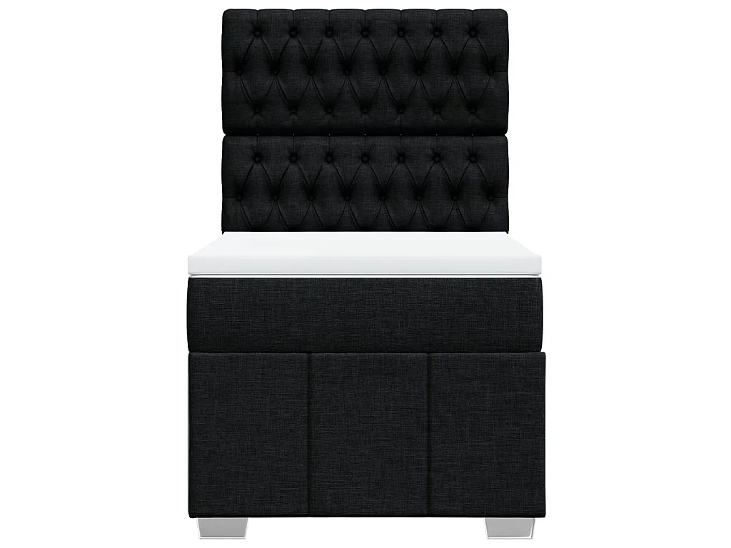 Sommier à lattes de lit avec matelas Noir 90x200 cm Tissu