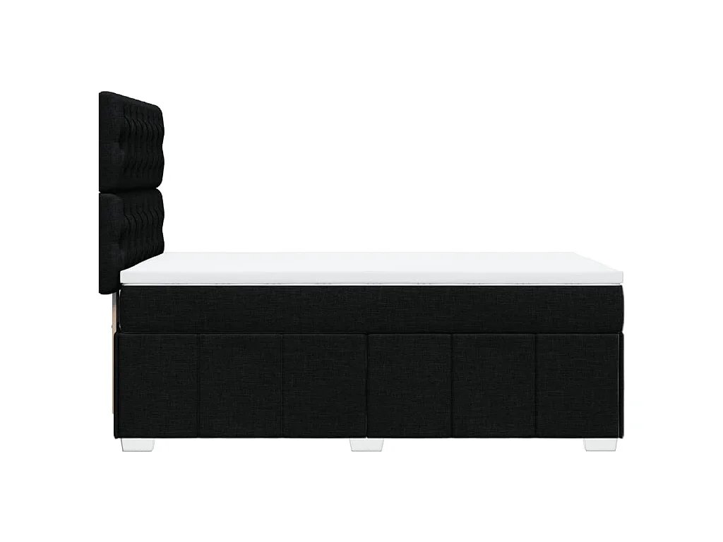 Sommier à lattes de lit avec matelas Noir 90x200 cm Tissu