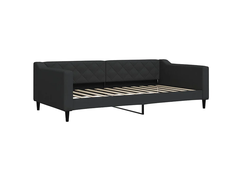 Tagesbett Ausziehbar mit Schubladen Schwarz 100x200 cm Stoff