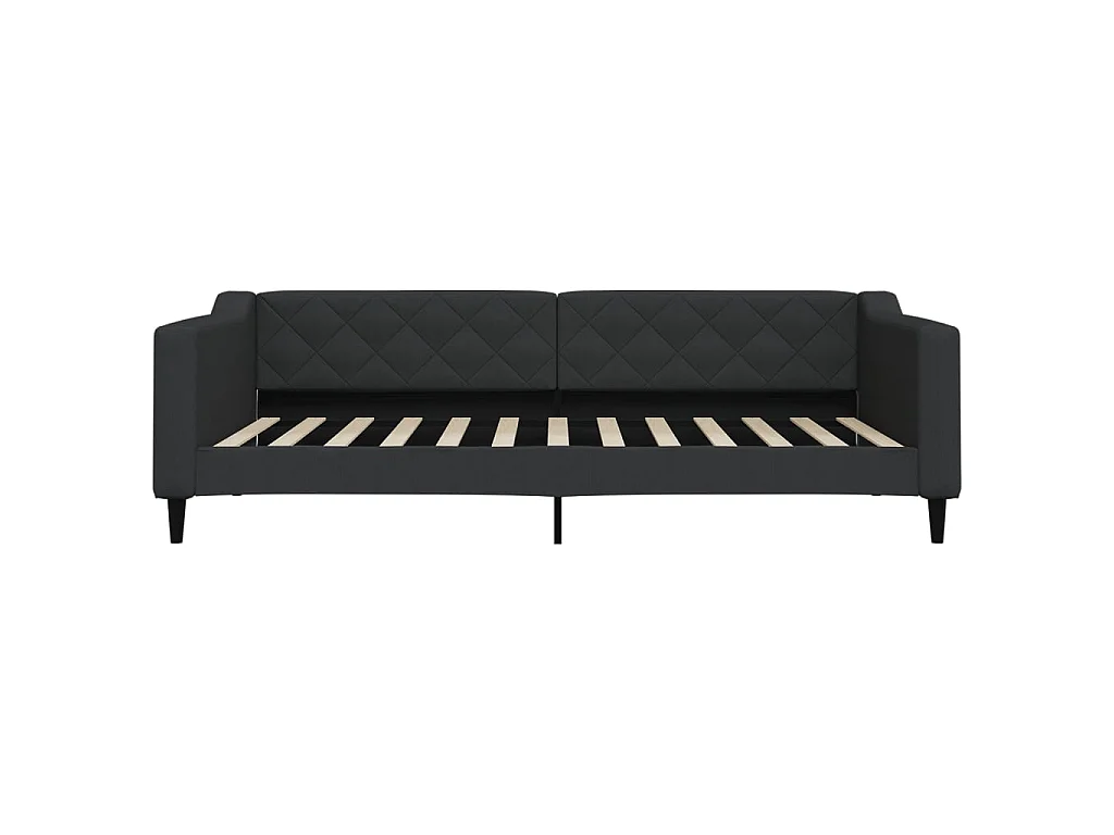 Tagesbett Ausziehbar mit Schubladen Schwarz 100x200 cm Stoff